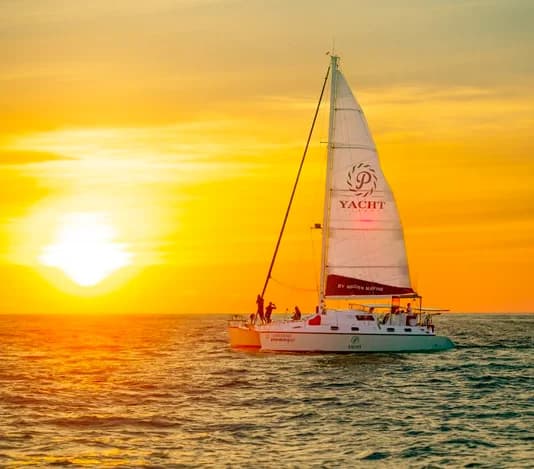 Sunset at Promthep Cape + Coral Island by catamaran